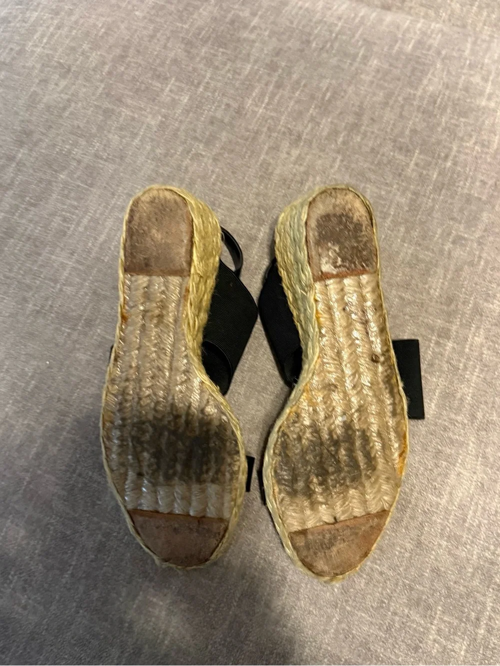 Ralph Lauren Black Espadrille Slingback Sandals